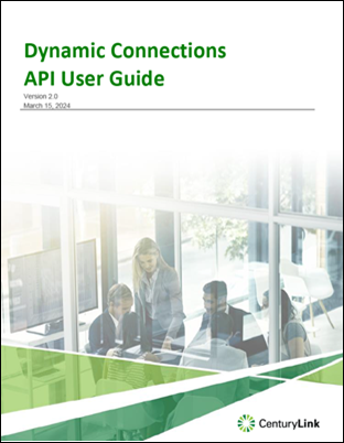 cover of CenturyLink Dynamic Connections External API User Guide