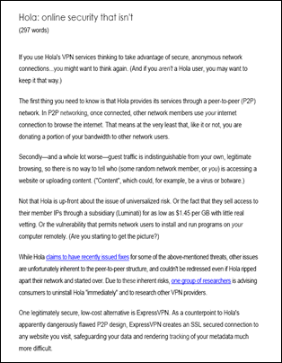 Hola VPN Blog Post
